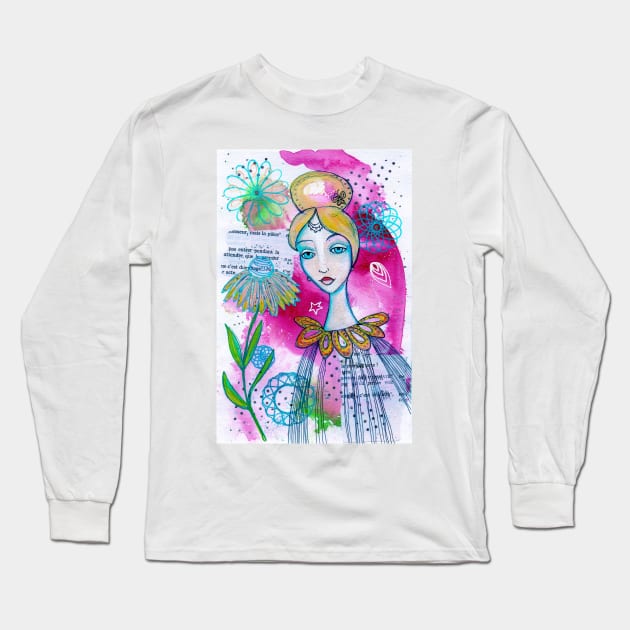 Garden Girl Long Sleeve T-Shirt by gaea